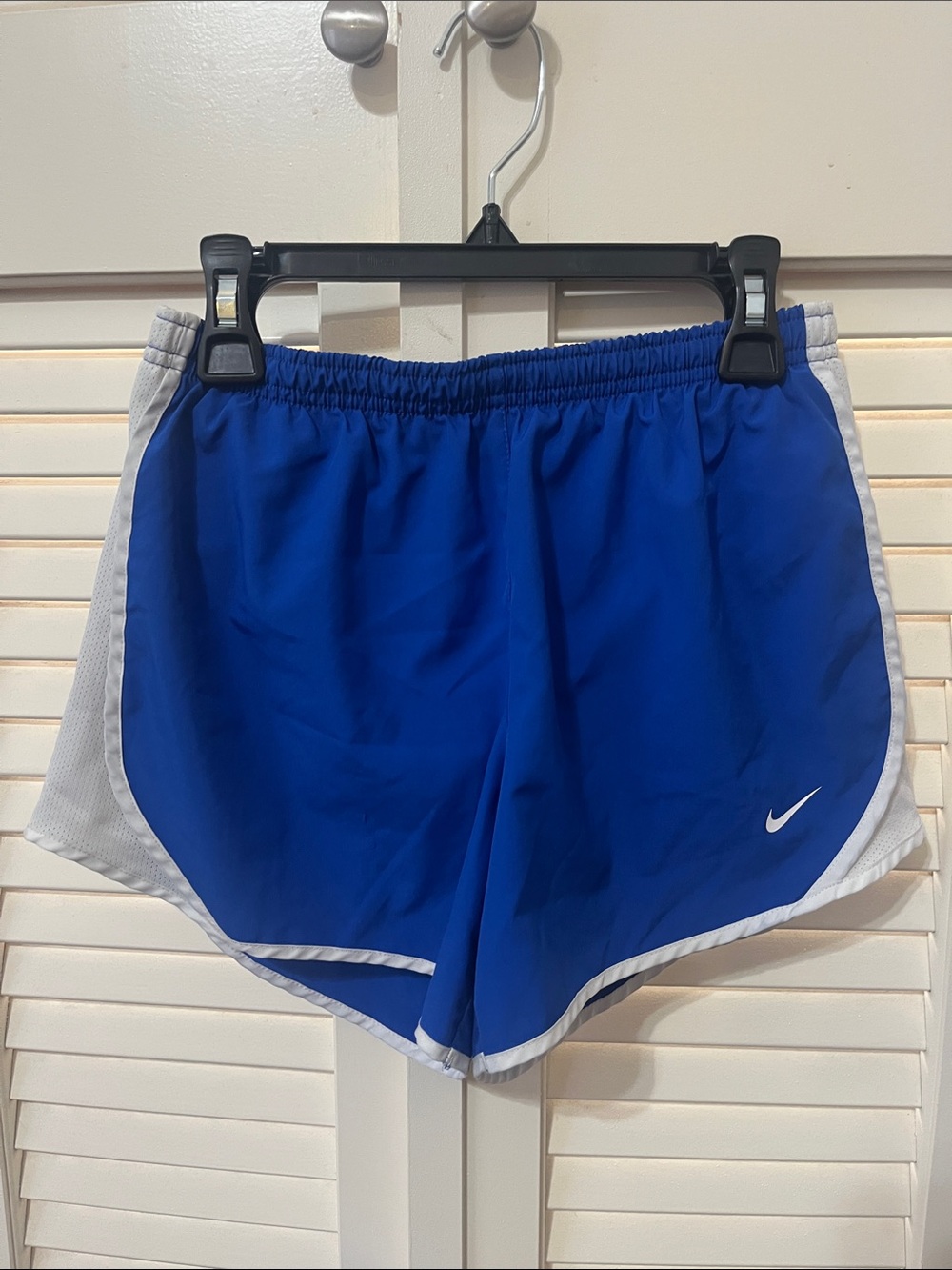 Nike Blue Girls Athletic Shorts with White Trim